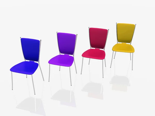 Grupp av stolar stå i rad — Stockfoto