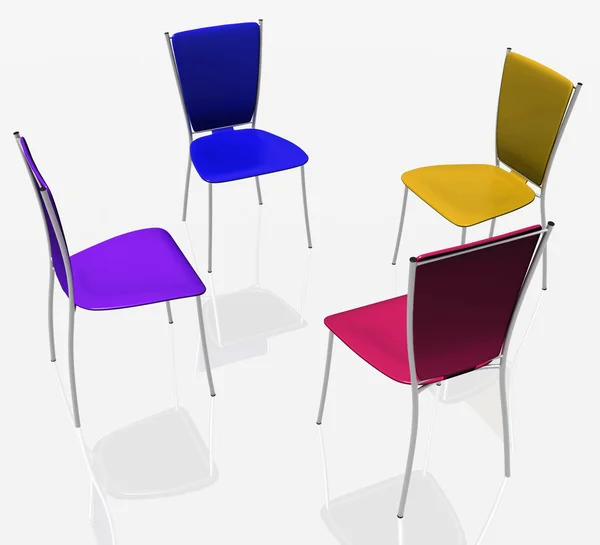 Group of chairs stand in a circle — Stock Photo, Image