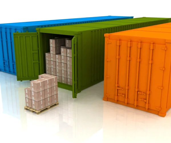 Boxes and container — Stock Photo, Image