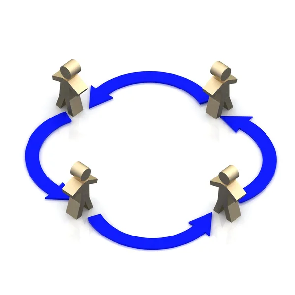 Teamwerk cirkel, productiestroom — Stockfoto