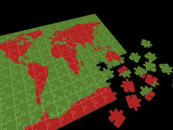 Mapa del rompecabezas del mundo — Foto de Stock