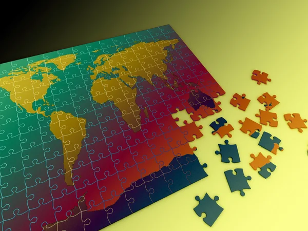 Puzzle map of the world — Stock Photo, Image