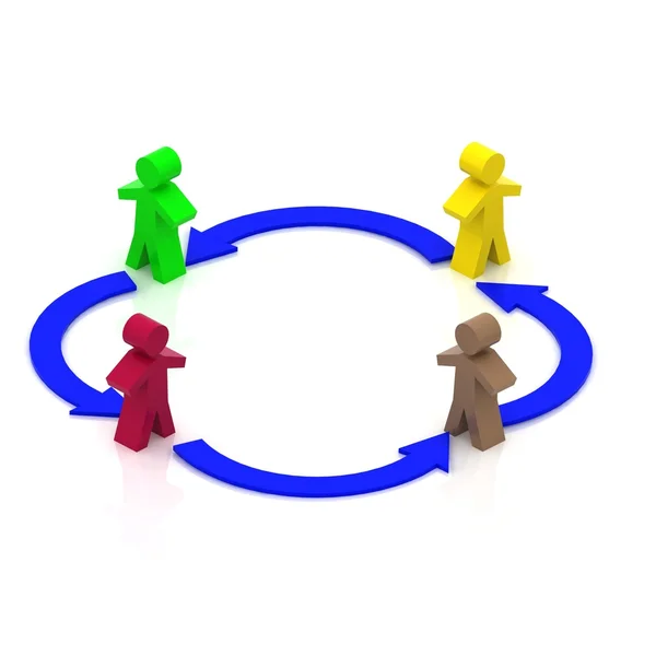Teamwork circle, business flow — Stock Photo, Image