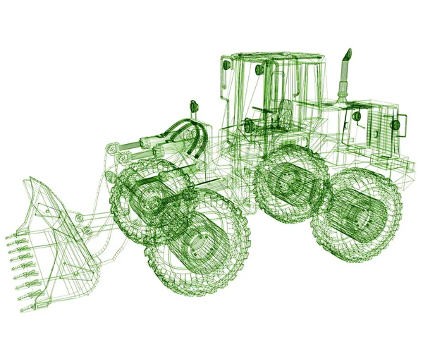 3D modeli buldozer — Stok fotoğraf