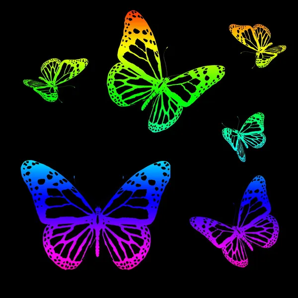 Silhuetter av fjärilar — Stockfoto
