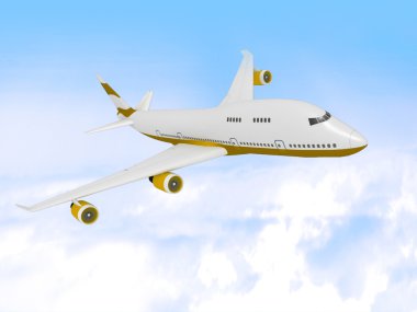 Flying jet airplane clipart