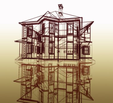 Project of new dwelling-house clipart