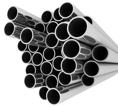 Set of pipes lying in one heap clipart
