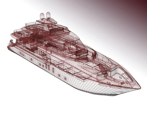 3D-model jacht — Stockfoto