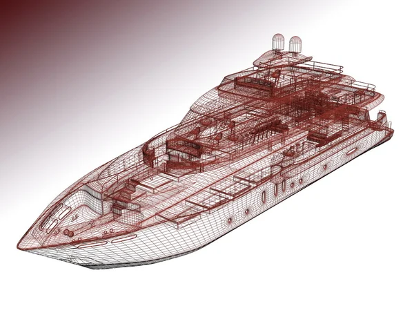 3D-model jacht — Stockfoto