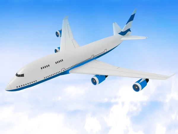 Flying jet airplane — Stock Photo, Image