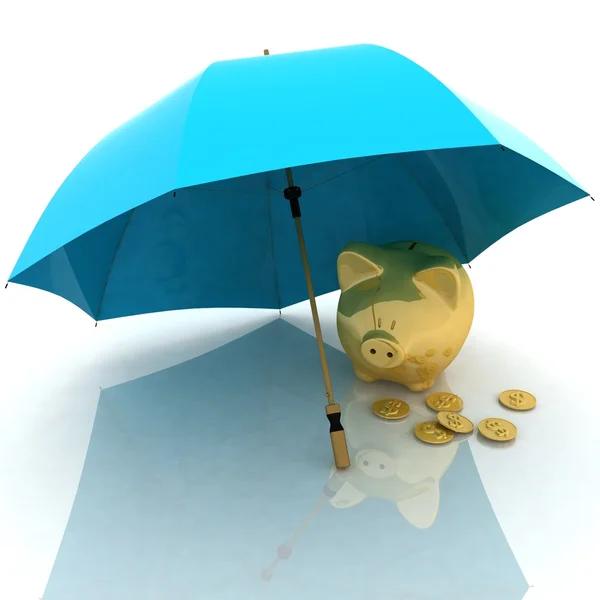 Deštník a prasátko — Stock fotografie