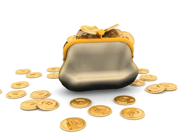 A purse and money — Stock Photo, Image