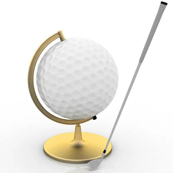 Globe golf ball sign — Stock Photo, Image