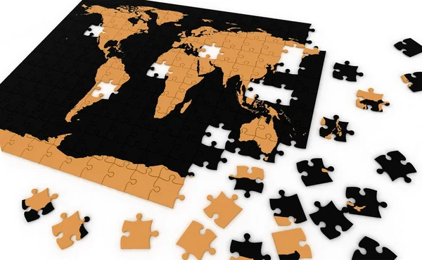 Puzzle map of the world — Stock Photo, Image