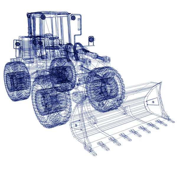 3D model buldożera — Zdjęcie stockowe