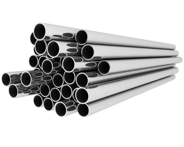 Conjunto de tubos deitado em um montão — Fotografia de Stock