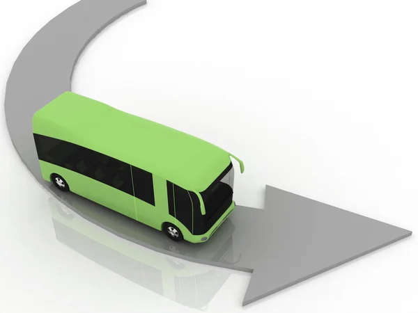 Pointer van richting van de beweging van bus — Stockfoto