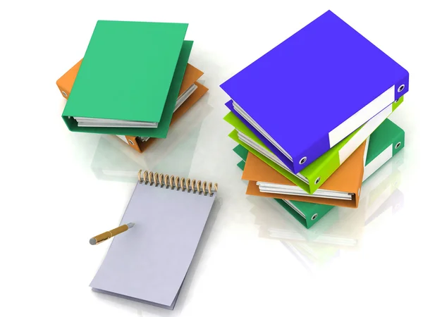 Stift mit Notizbuch und Büchern — Stockfoto