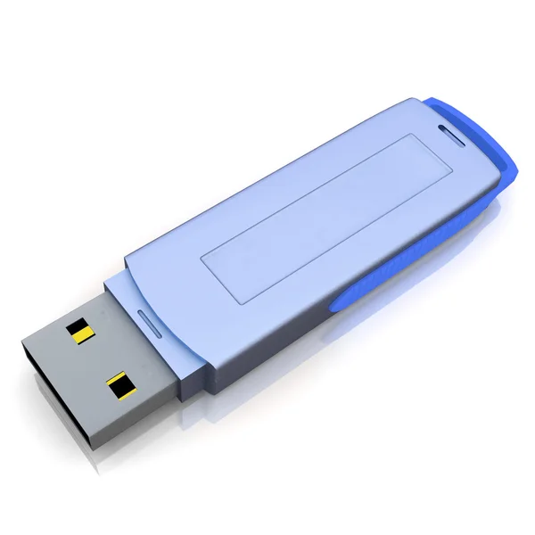 Mémoire flash USB isolée sur le fond blanc — Photo