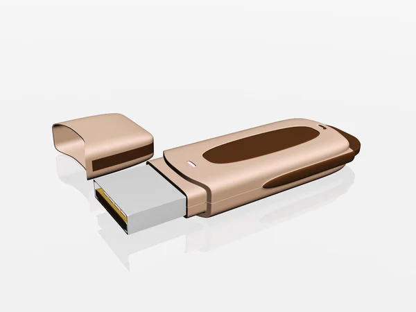 Paměť USB flash izolovaná na bílém pozadí — Stock fotografie