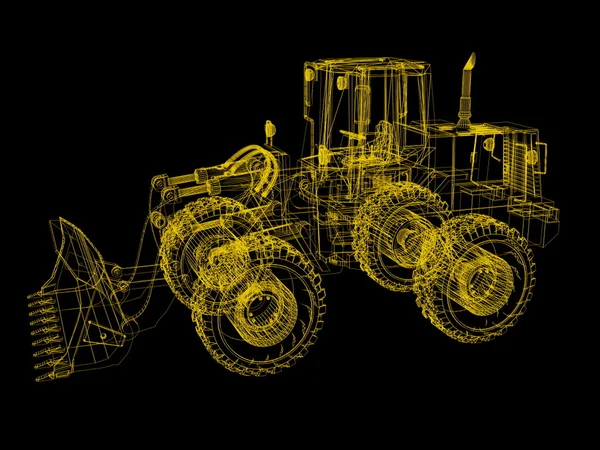 3D modell bulldozer — Stockfoto