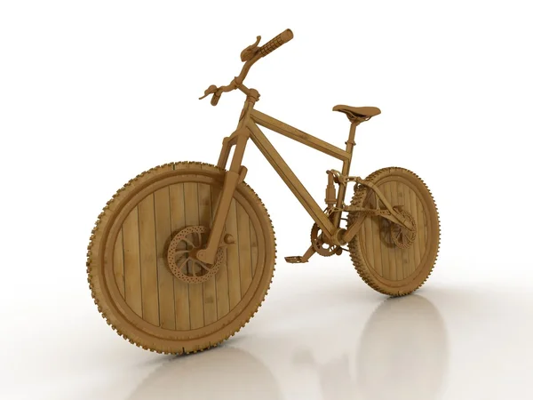 3d wooden model of sporting bicycle — Stock Photo, Image