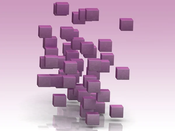 3D-vliegende gekleurde abstracte kubussen — Stockfoto