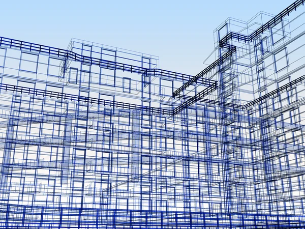 3D absztrakt modern építészet — Stock Fotó