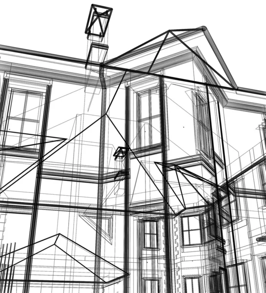 3D modern mimari — Stok fotoğraf