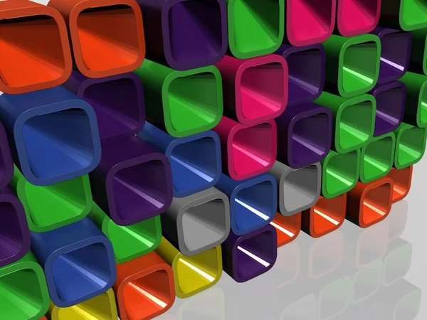 Mur des figures géométriques colorées — Photo