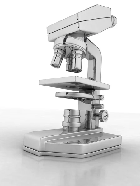 Mikroskop isoliert auf Weiß — Stockfoto