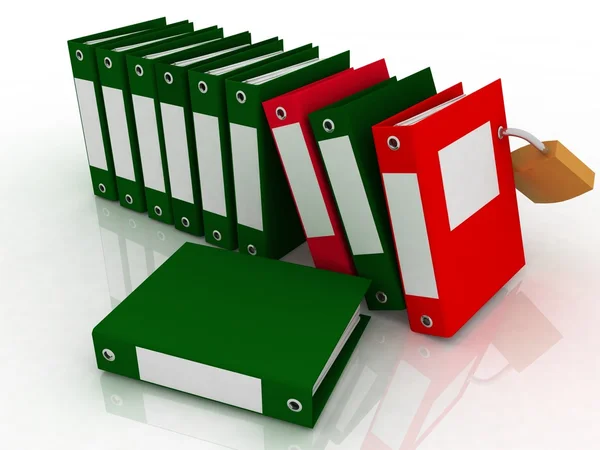 3D illustration of image of folders and folder with a secret — Stock Photo, Image