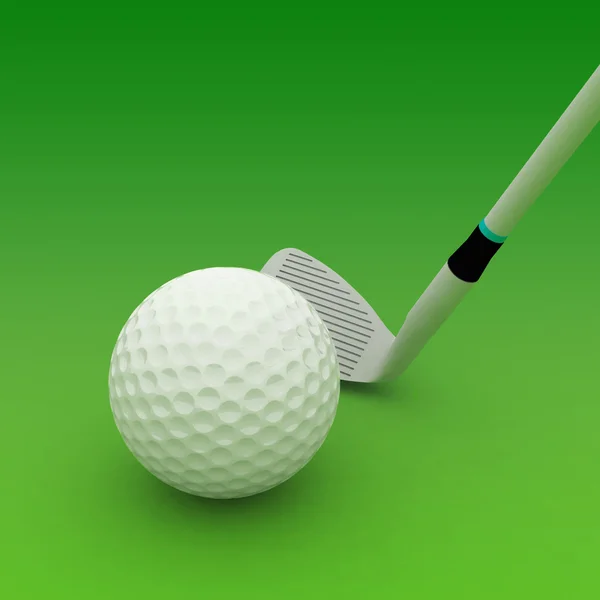 Golf club i piłka na białym tle — Zdjęcie stockowe