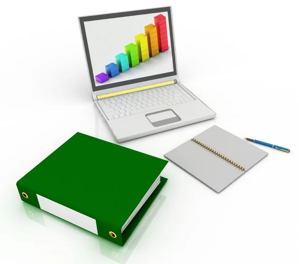 Laptop and others tools for work — Stock Photo, Image