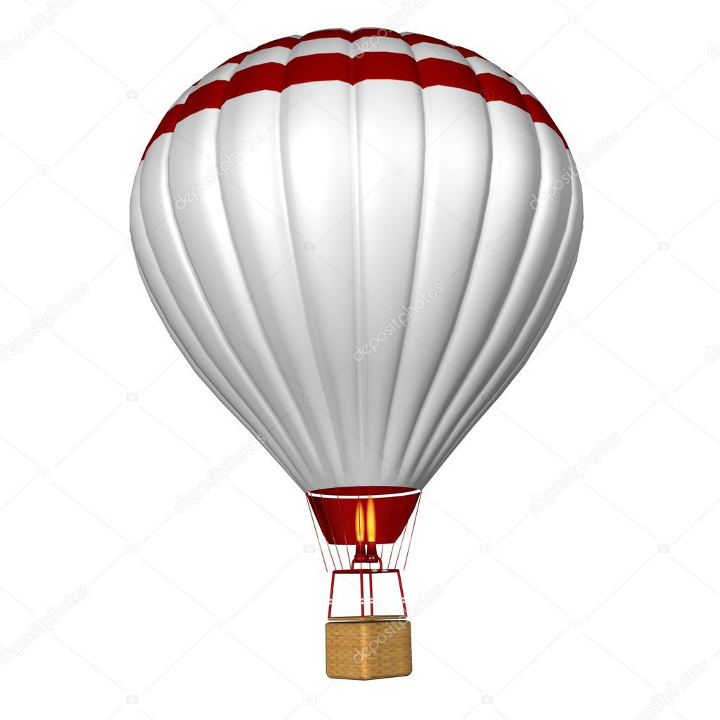 Hot air balloon isolated on a white background