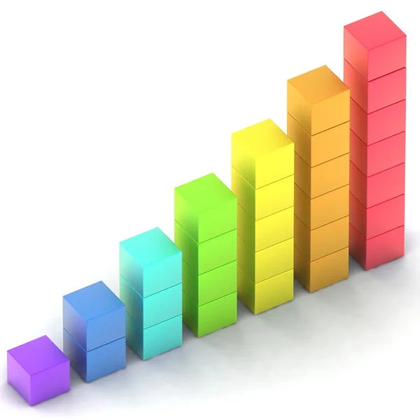 Simple coloured diagram of height — Stock Photo, Image