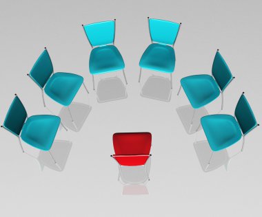 Group of chairs costs a half-round clipart