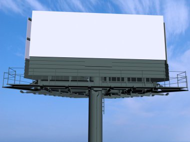 Empty billboard at sky background clipart