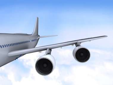 3D model of airplane clipart