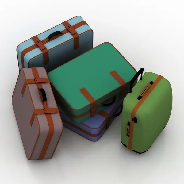 Suitcases isolated on white background — Stock Photo, Image