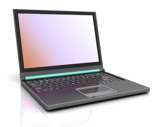 Laptop auf weißem Hintergrund — Stockfoto