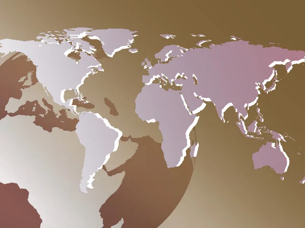Mapa globalna z ziemi w tle — Zdjęcie stockowe