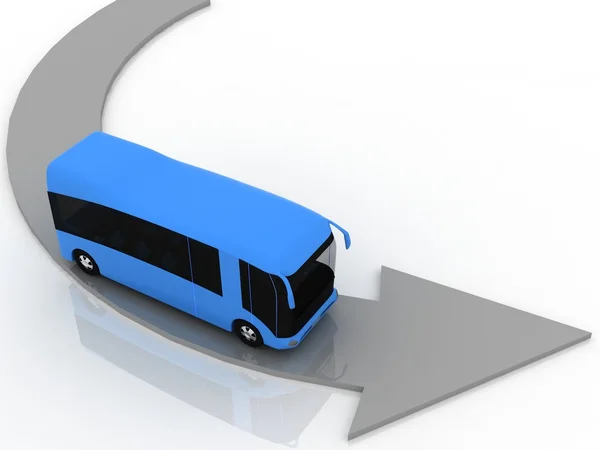 Указатель направления движения автобуса — стоковое фото