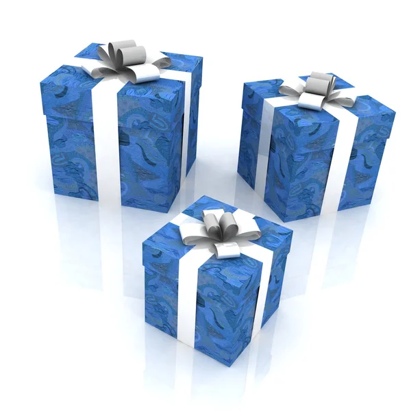 Hermosas cajas de regalo sobre un fondo blanco — Foto de Stock