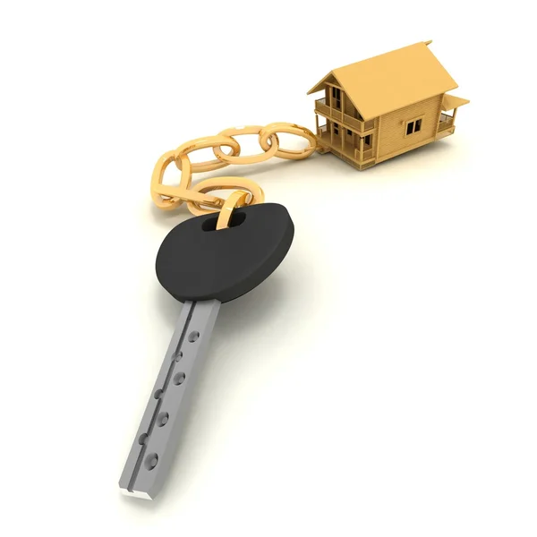 Beyaz zemin üzerine evin anahtarı — Stok fotoğraf