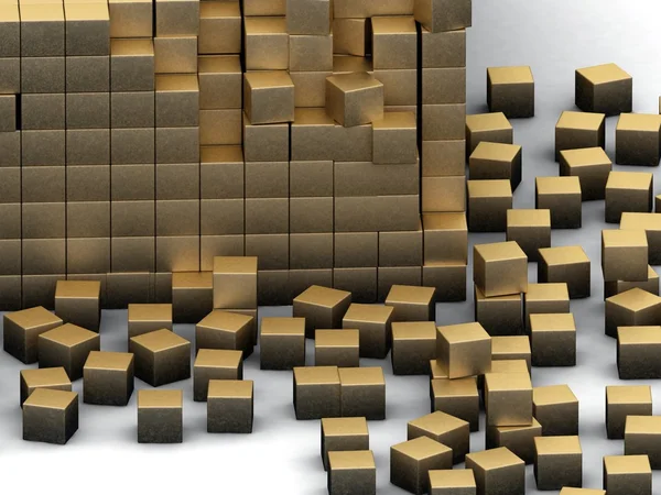 Poškozené, kompletace zlata bloků — Stock fotografie