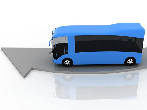 Pekare av riktningen av vinkar av buss — Stockfoto