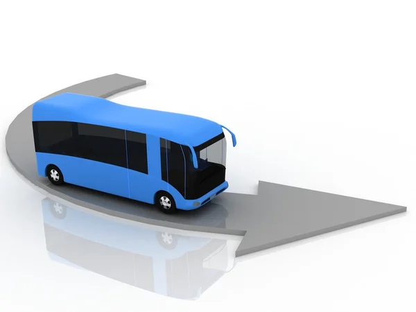 Pointer of direction of motion of bus — Stock Photo, Image