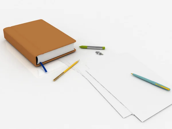 Stift mit Notizbuch — Stockfoto